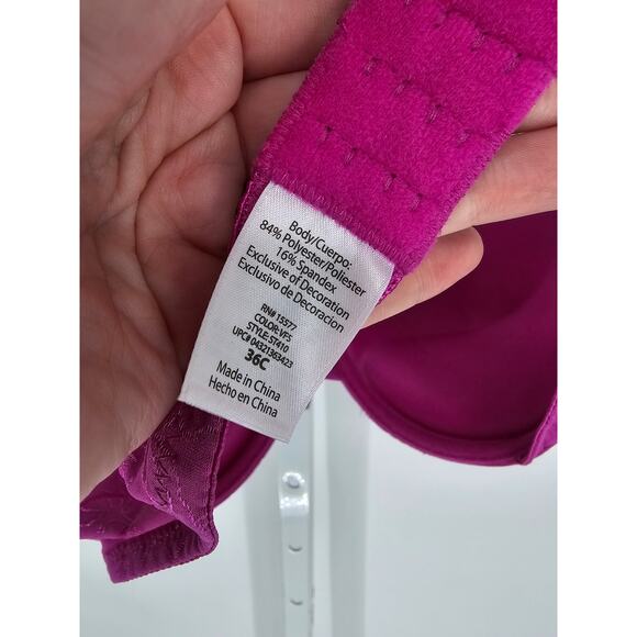 Vintage Y2K Simply Basic Womens Sz 36C Padded Push Up Bra Purple NEW - Picture 5 of 5